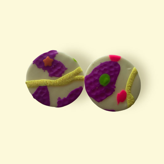 Glow in the Dark Button Earrings