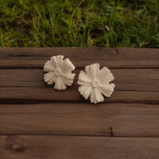 White Flower Earrings