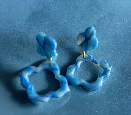 Marble Blue Earrings