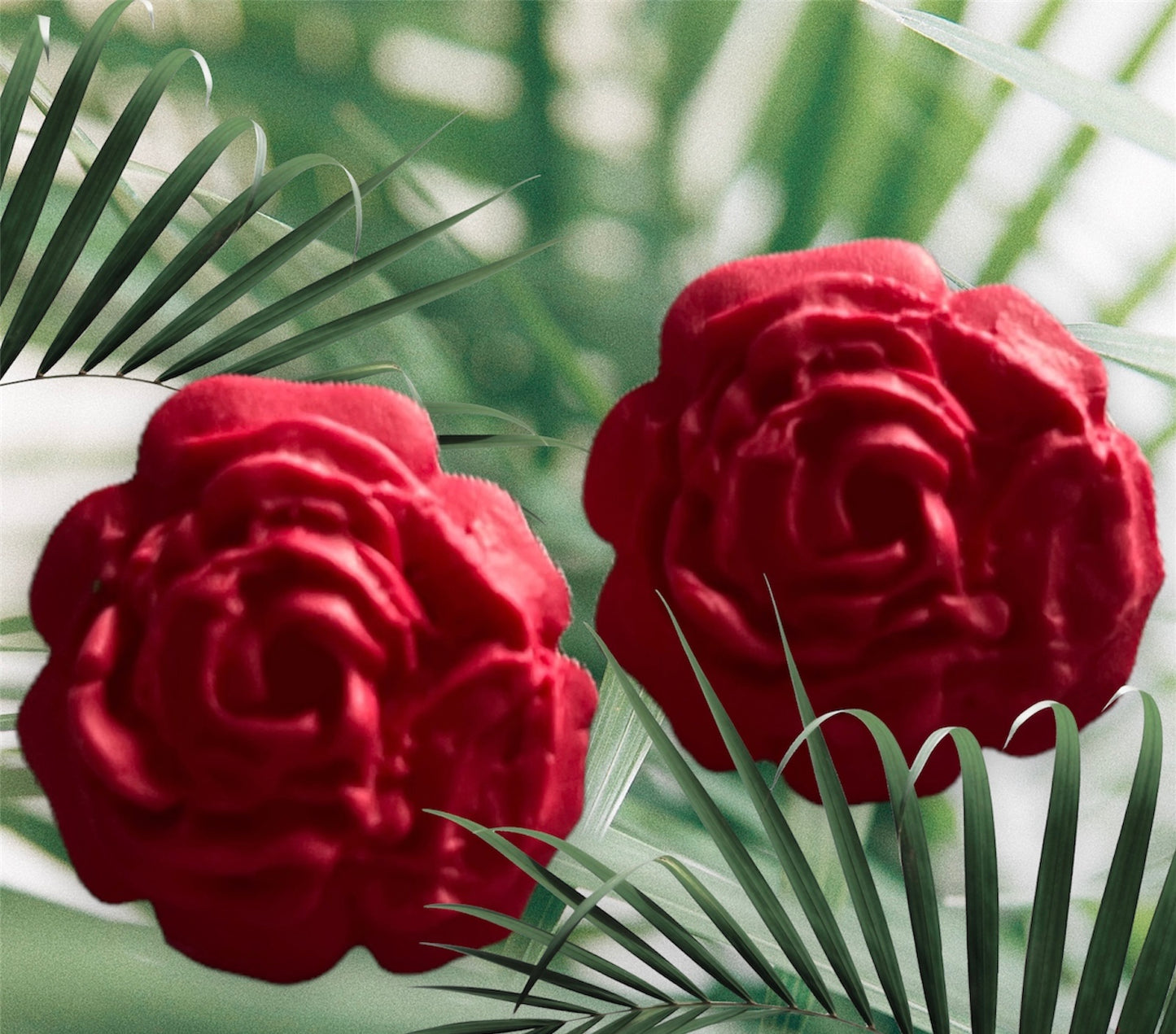 Red Floral Earrings