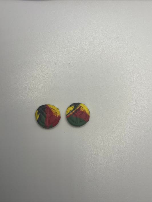 Peace Button Earrings