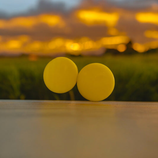 Mustard Button Earrings